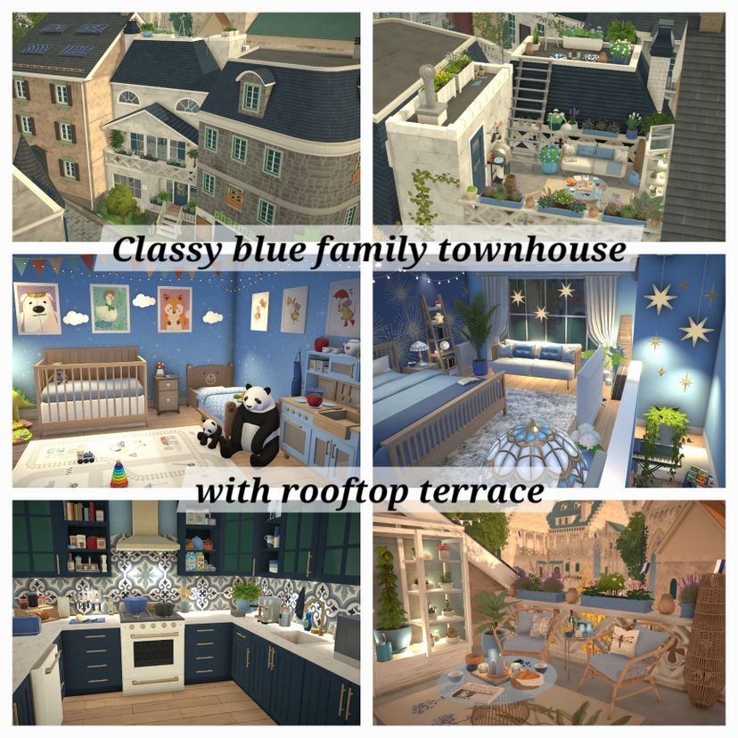 [FlaviaForesta] Classy blue family townhouse with rooftop terrace