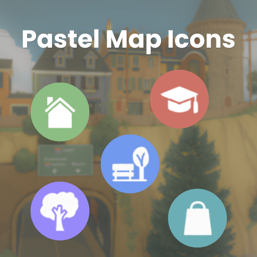 Pastel Map Icons