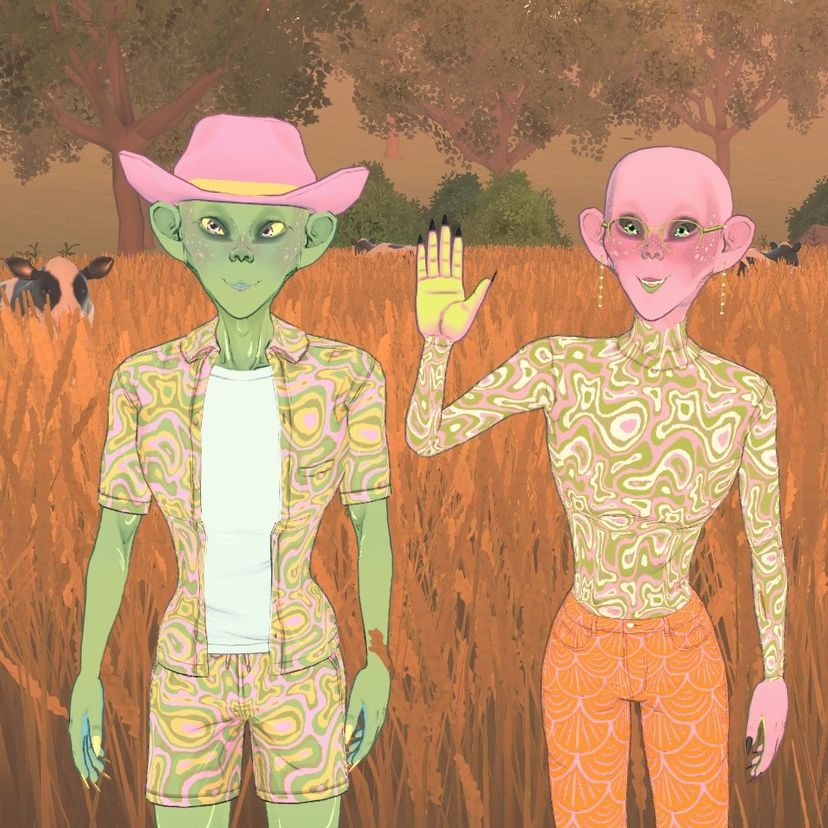 Gleeble & Glorp, alien tourists.