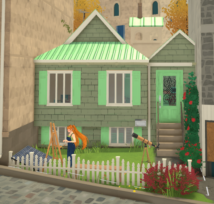 Green split level house