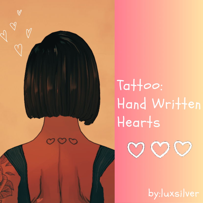 Hand Written Hearts Tattoo