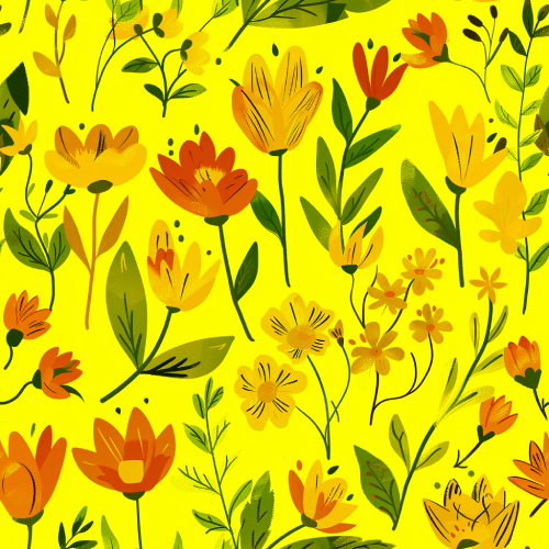 Vibrant Botanical Pattern