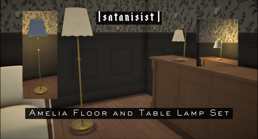 [satanisist] Amelia Floor and Table Lamp Set