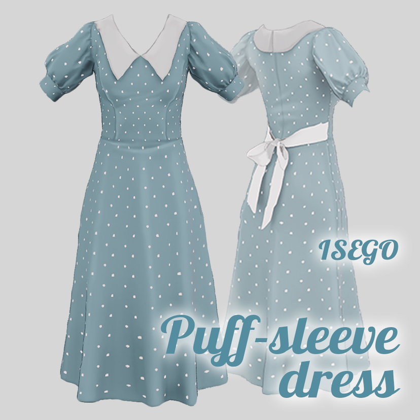 Puff-sleeve dress