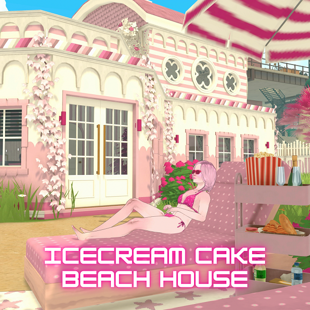 Icecream Cake Beach House by Purrpinkdollhouses