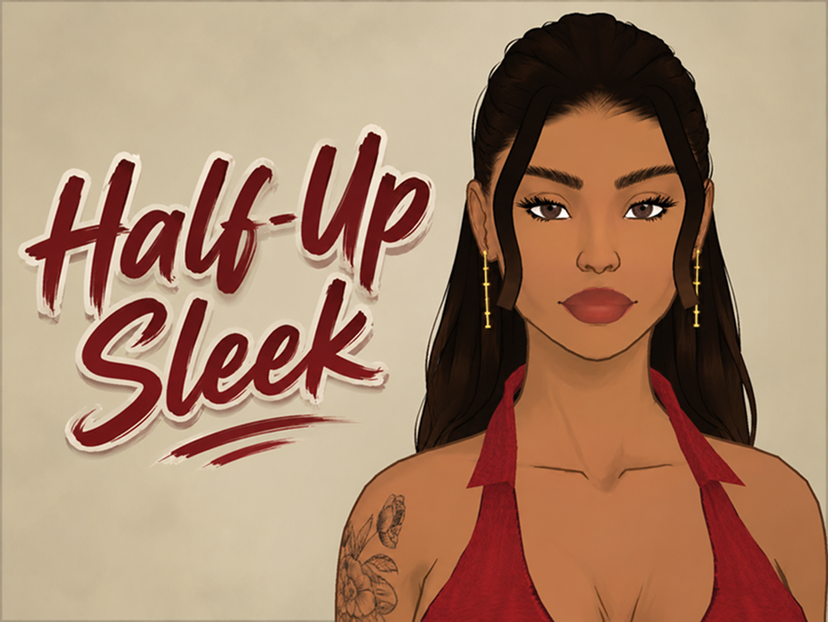 HalfUpSleek Hairstyle