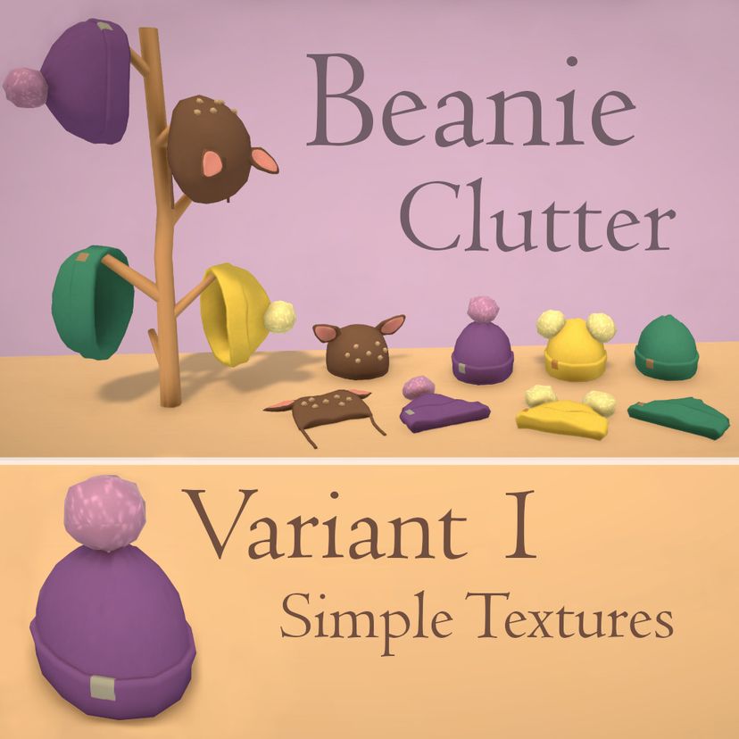 Hats Beanie Clutter Variant 1 Simple Textures
