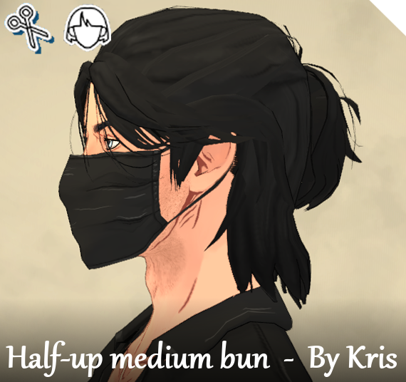 [CC] [Hair] Half-up Medium Bun (with fringe)