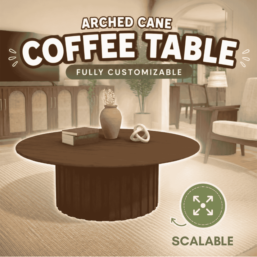 Arched Cane Coffee Table