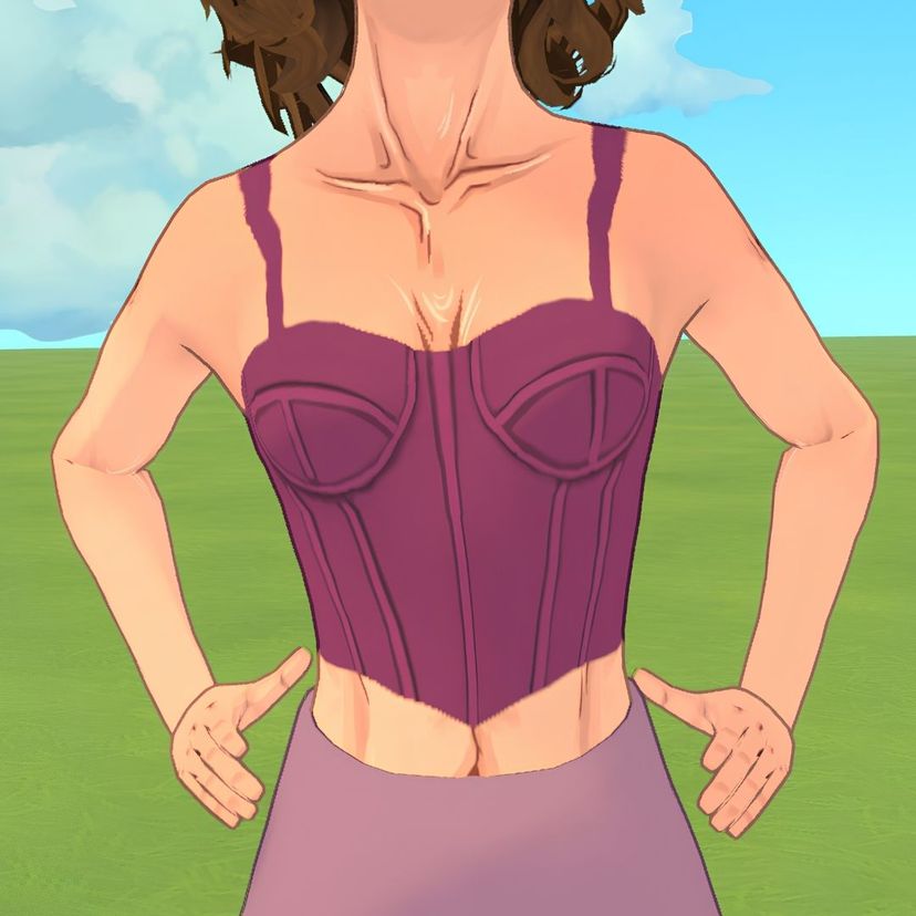 SarcasticPizza - Corset Crop Top