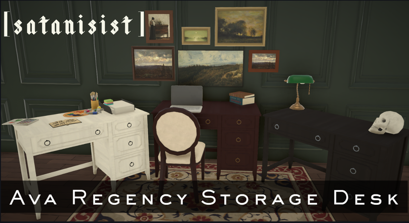 [satanisist] Ava Regency Side Storage Desk