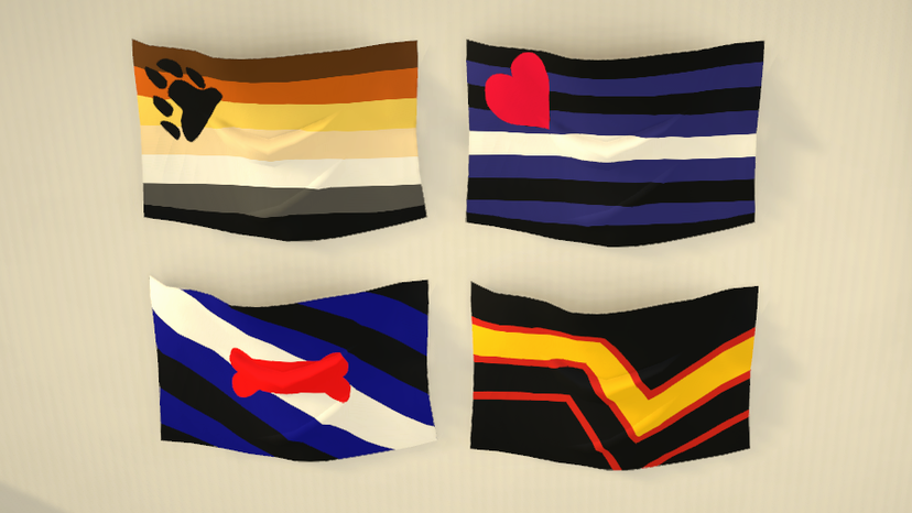 Bear, Leather, Puppy and Rubber Pride Flag