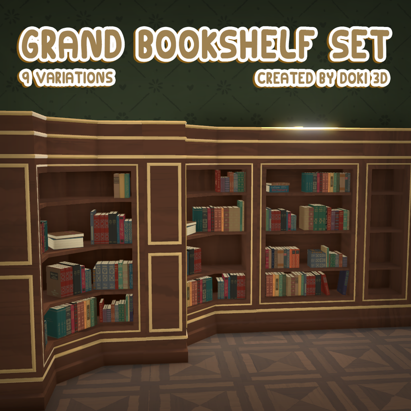 [Doki3D] Grand Bookshelf Set