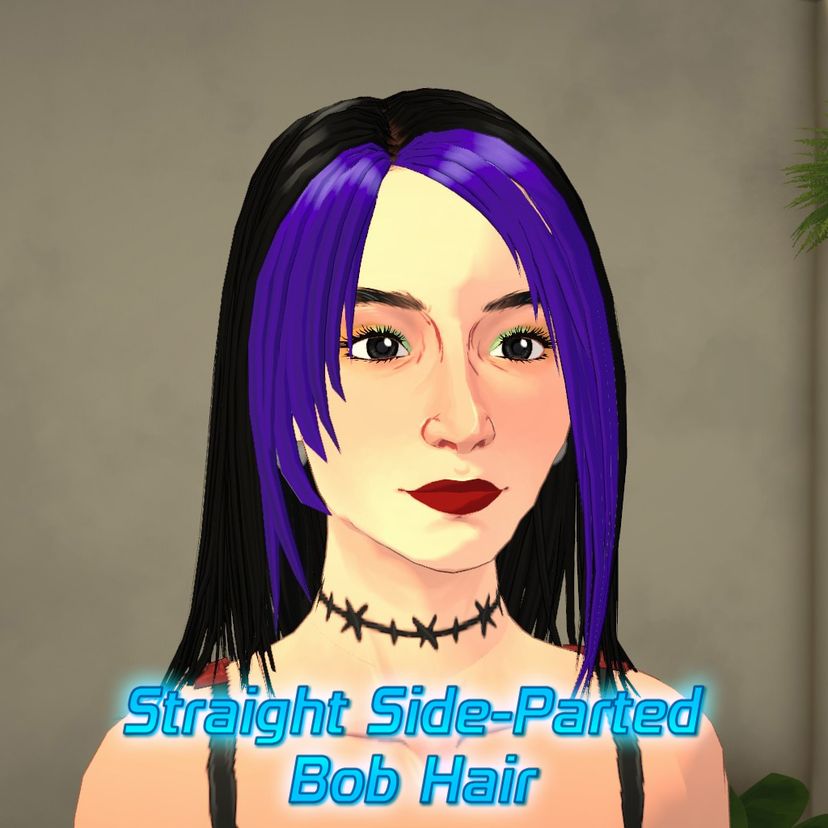 Straight Side-Parted Bob Hair