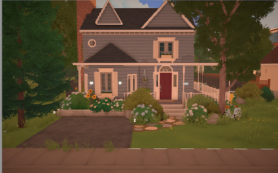 Blue Suburban House