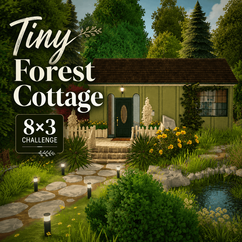 [Lag&Lightning] Tiny Forest Cottage - Starter Home (8x3 challenge)