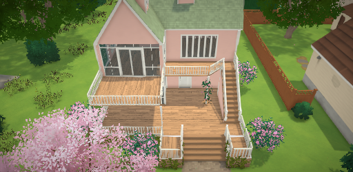 Pink Home With Balcony