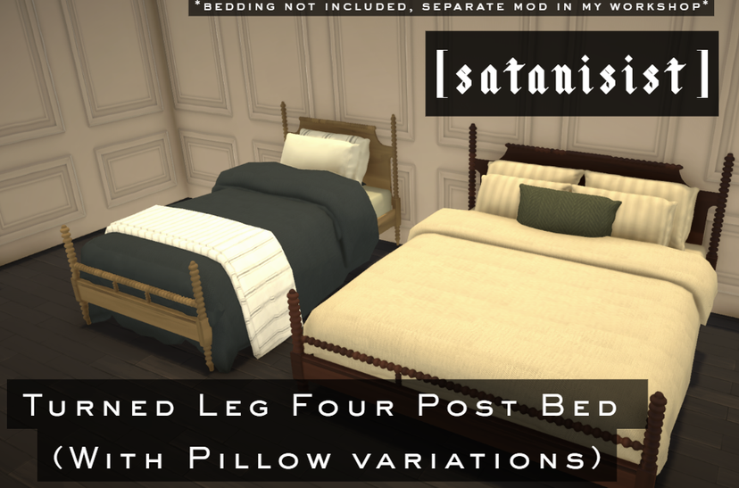 [satanisist] CLJ Turned Leg Four Post Bed [No Bedding]