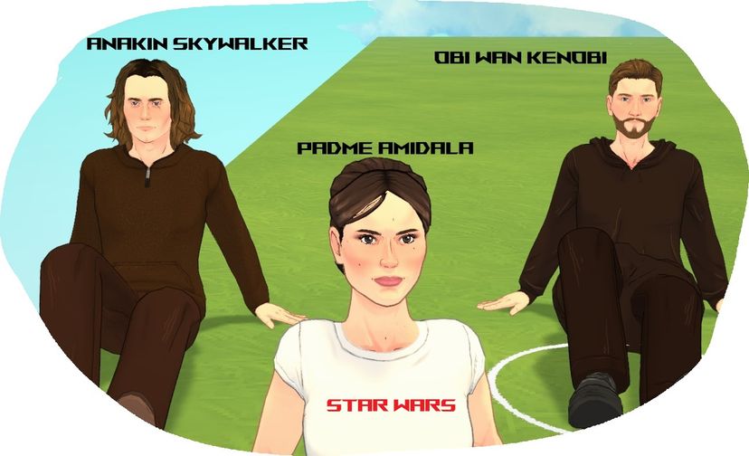 Natalie Portman, Ewan Mcgregor and Hayden Christensen from STAR WARS