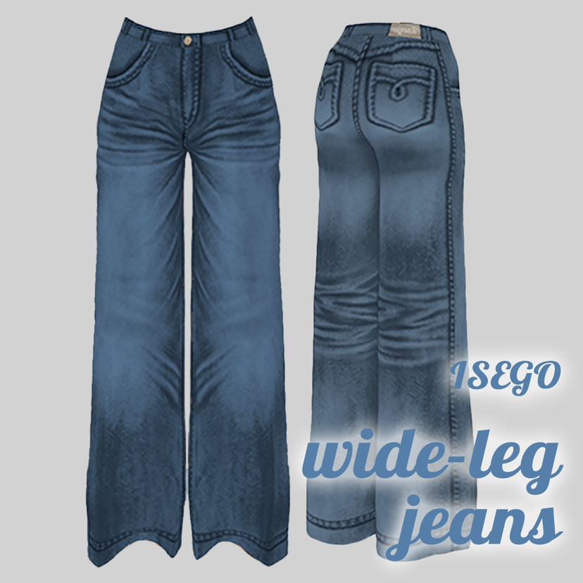 [Isego]wide-leg jeans