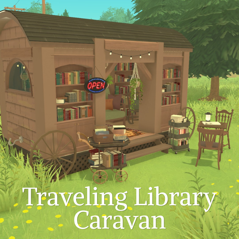 Traveling Library Book Cart Caravan