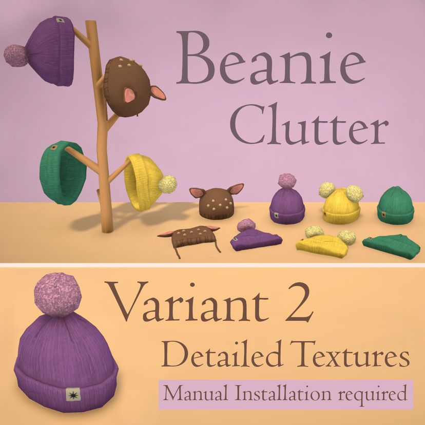 Hats Beanie Clutter Variant 2 Detailed Textures