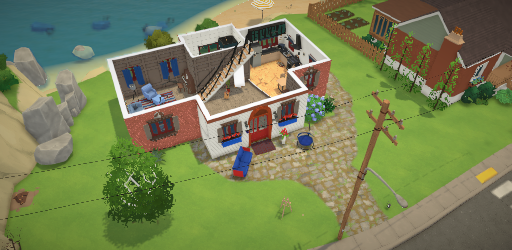 Red White and Beach Blue house