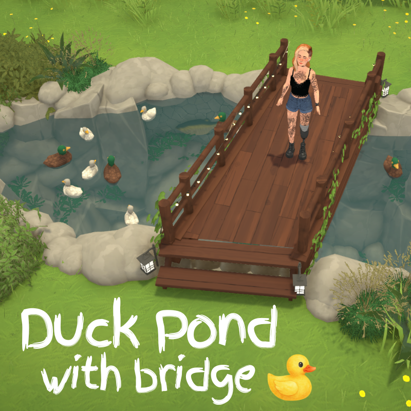 Duck Pond with Bridge (and fish!)