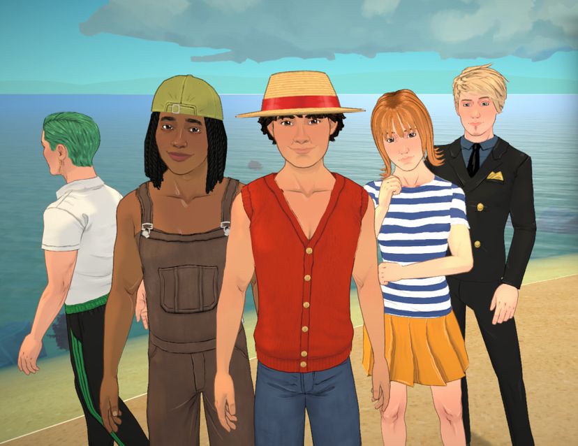 The Strawhat Pirates (five members)