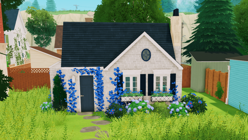 Cute tiny blu cottage