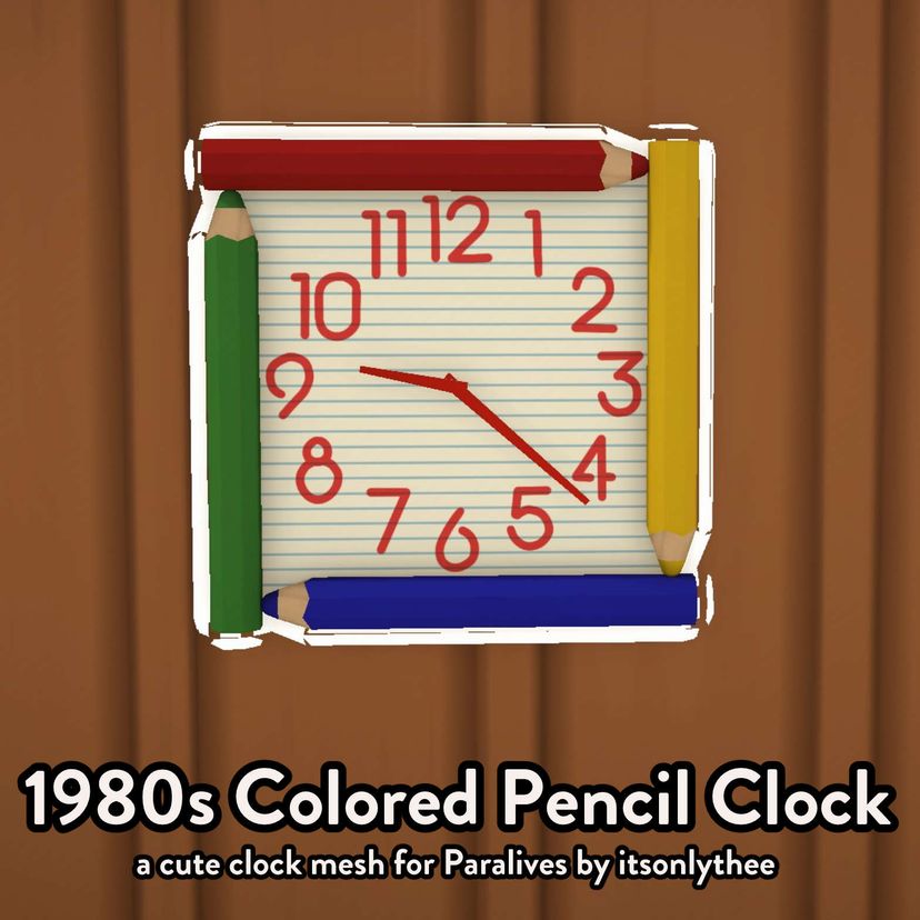 [itsonlythee] 1980s Colored Pencil Clock