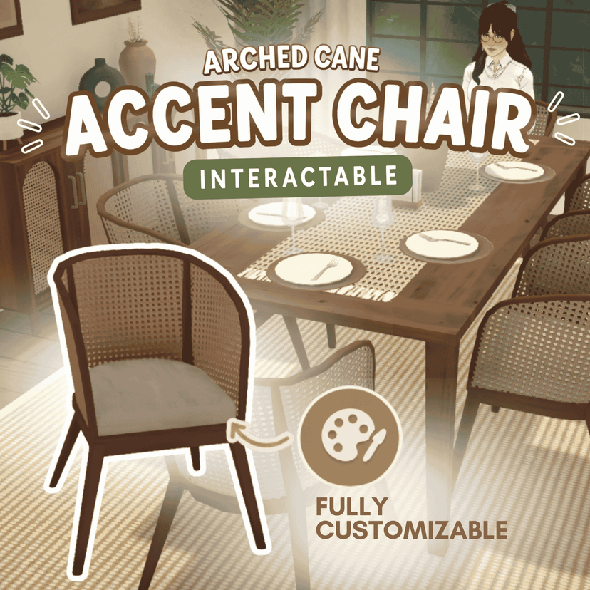 Arched Cane Accent Chair
