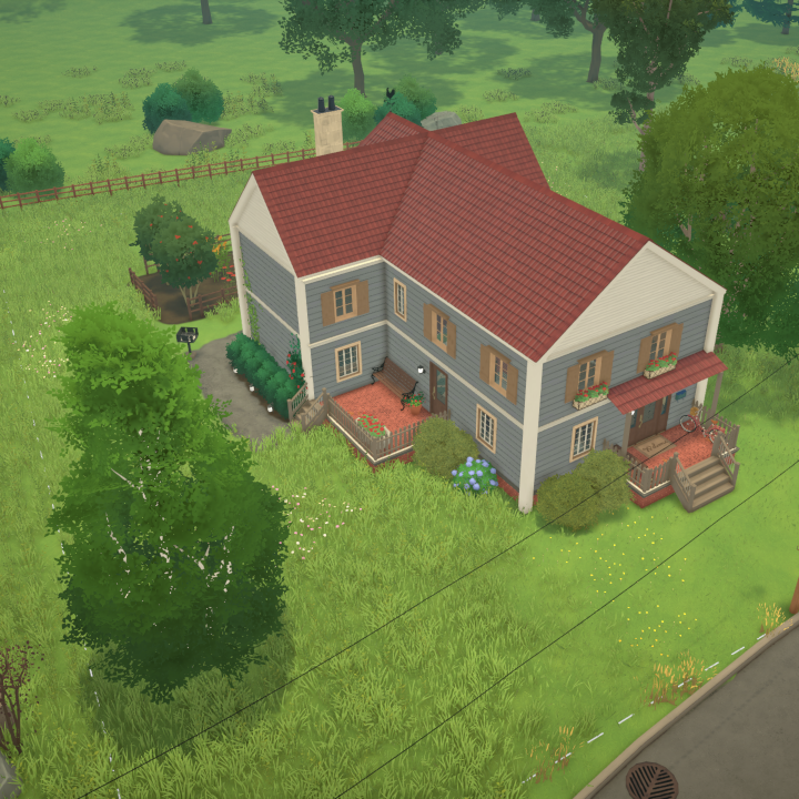 Two-Story Blue Country House