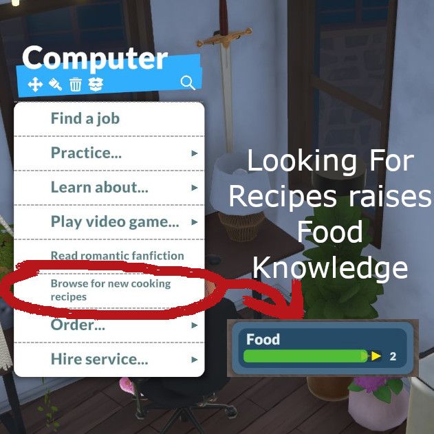 Searching Recipes raises Food Skill
