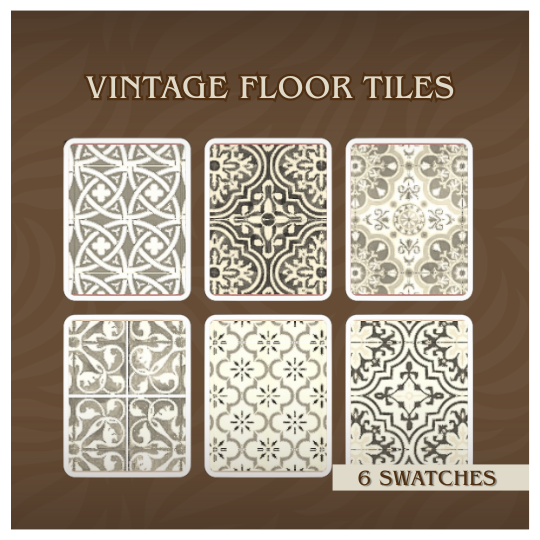 6 Swatches Vintage Floor Tiles
