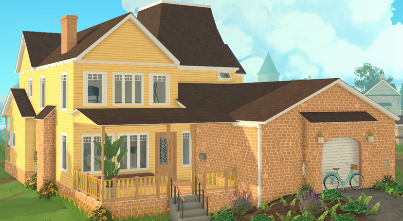 Yellow House with garage