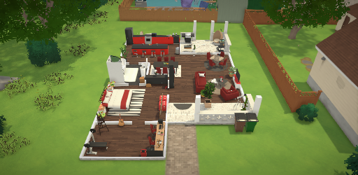 Contemporary Red White Black Home