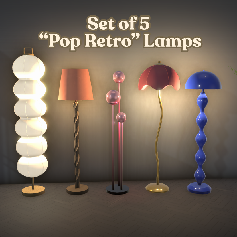 Set of 5 "Pop Retro" Lamps