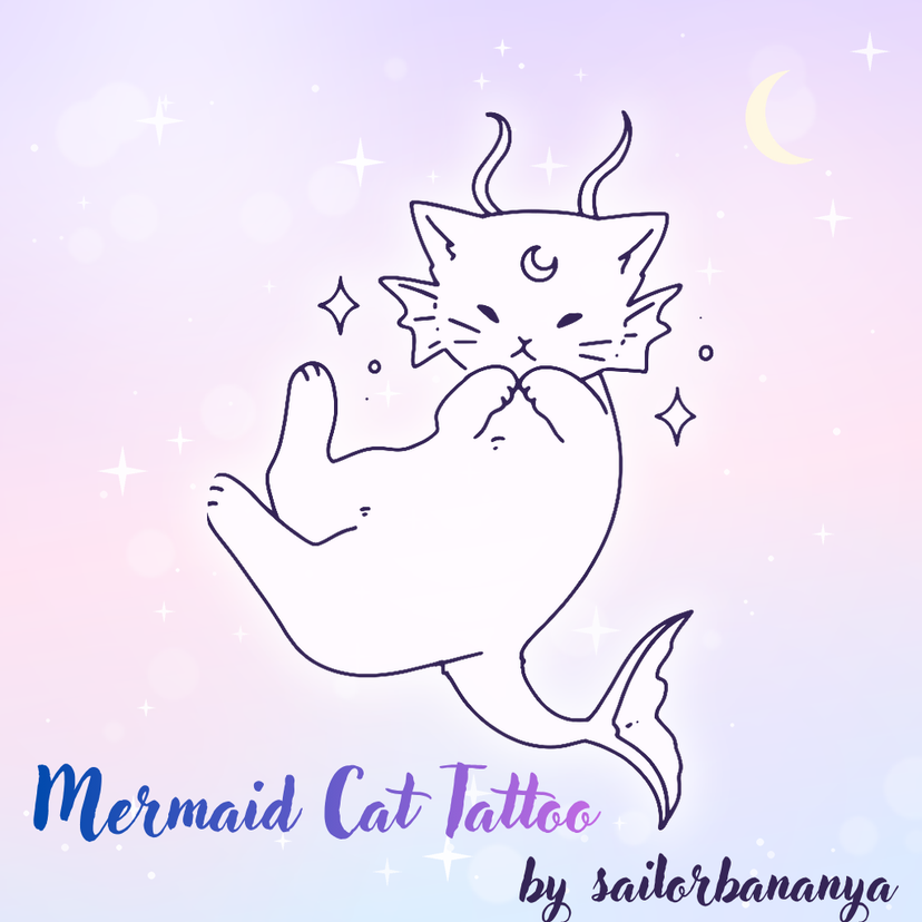 [sailorbananya] Mermaid Cat Tattoo