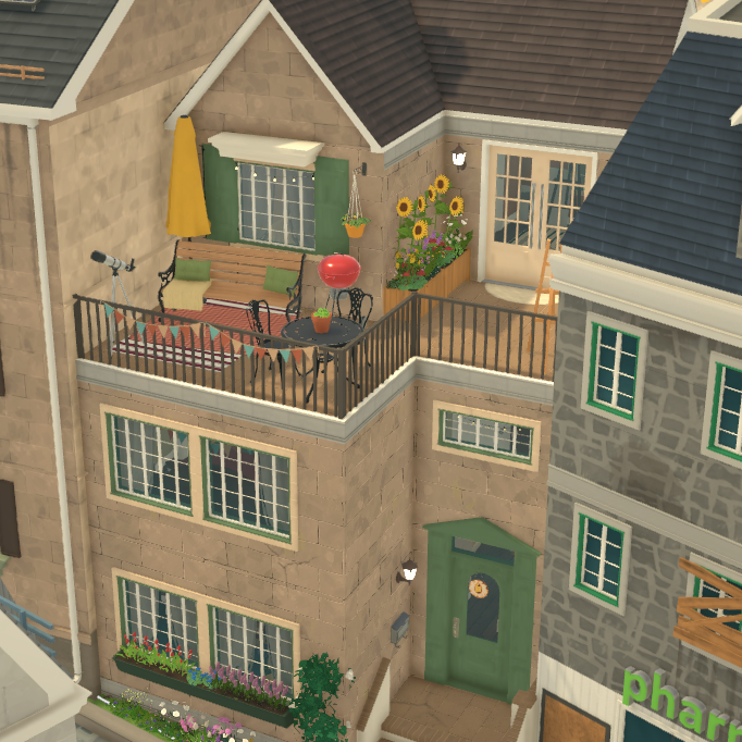 Three-story terraced home