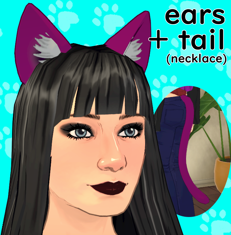 Cat Ears + Tail (necklace slot)