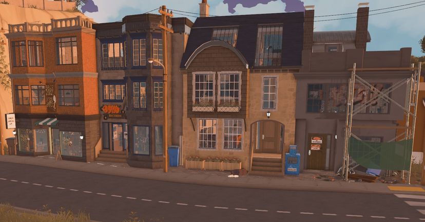 Multipurpose lot - residential + commercial areas (coffee shop, record store, rave location)