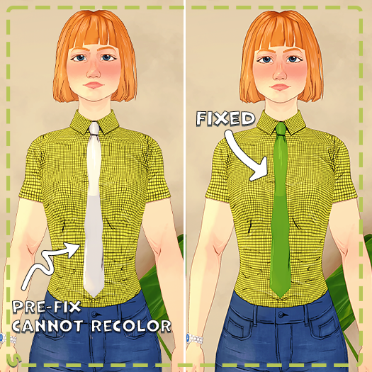 Button Down Tie/Bow Tie Recolor Fix