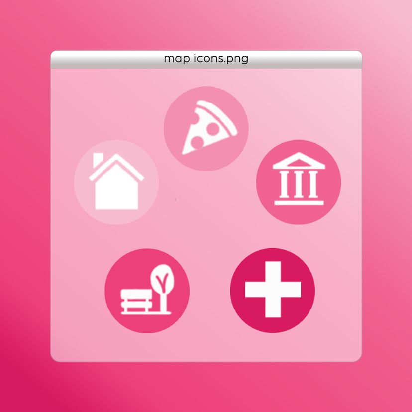 Pink Map Icons